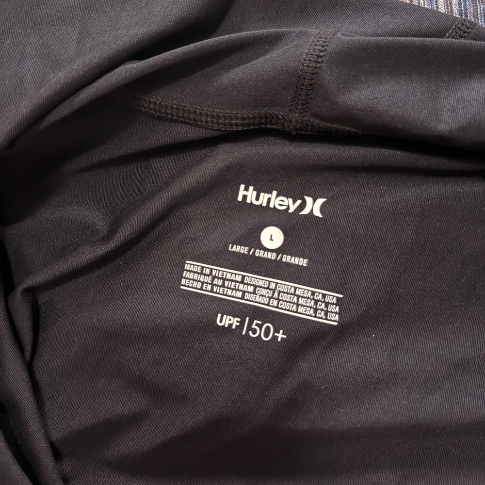 Hurley Women’s Full Zip Hooded Rash Guard – Black (UPF 50+) - Picture 2 of 7